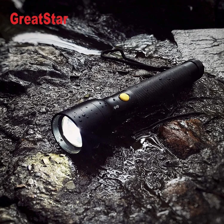 Greatstar Super Bright Household Camping 3 Modes Flashing Light Zoomable Aluminium Flashlight LED Light Torch