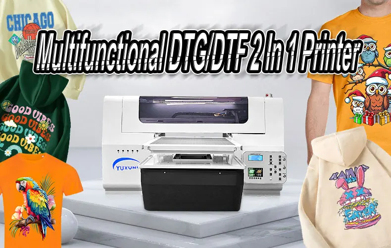 Low Cost Auto DTF DTG 2 in 1 Printer - Versatile Tee Shirt Printing Machine