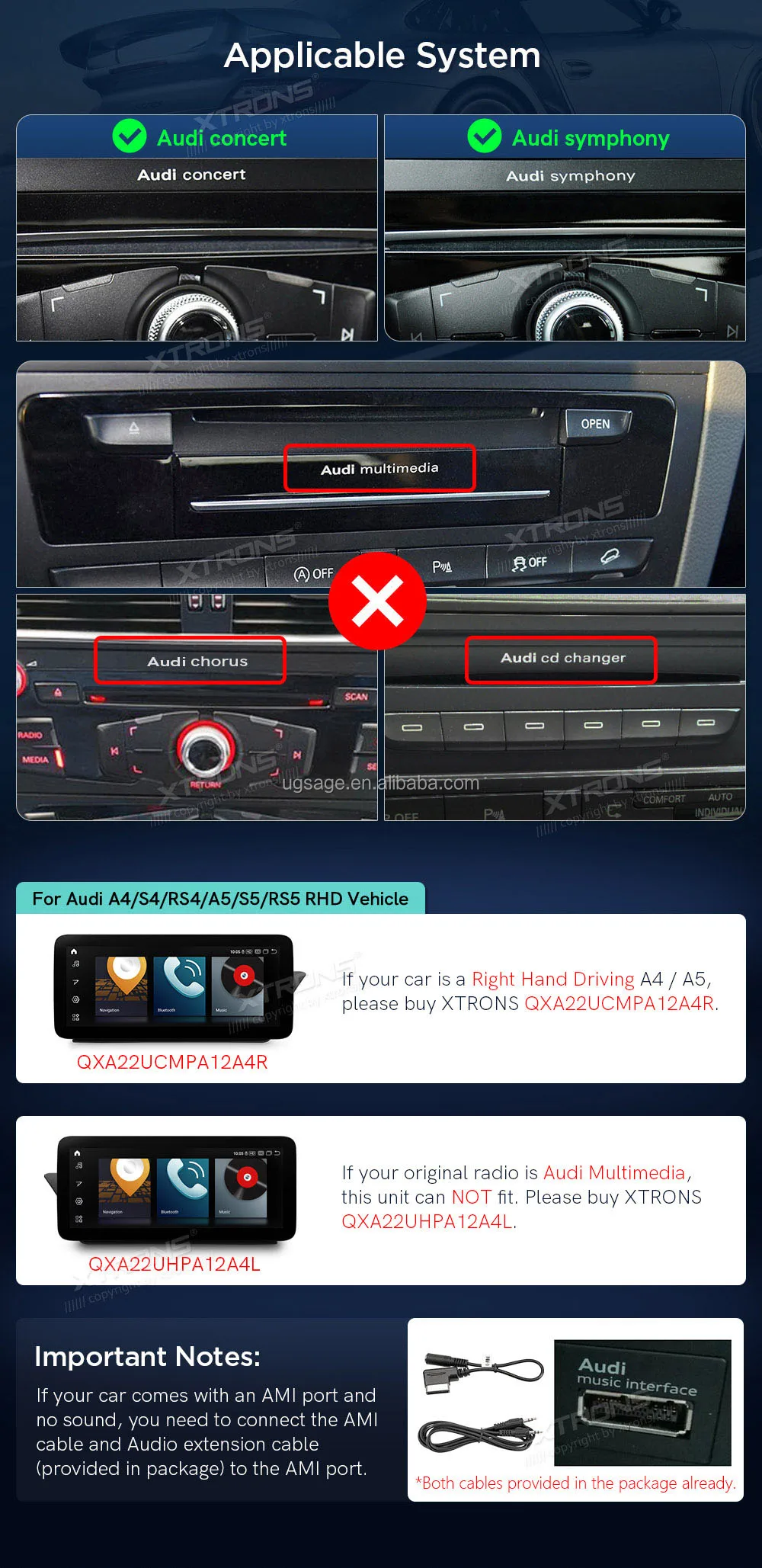 Xtrons 12.3" Car Screen For Audi A4 B8 S4 Rs4 A5 S5 Rs5 Android 12 8