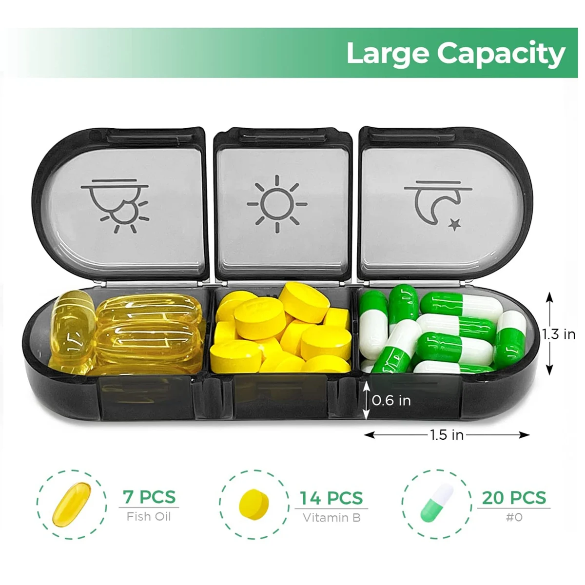 New Cute Hello Kitty Pill Box Organizer Medicine Vitamin Storage Travel