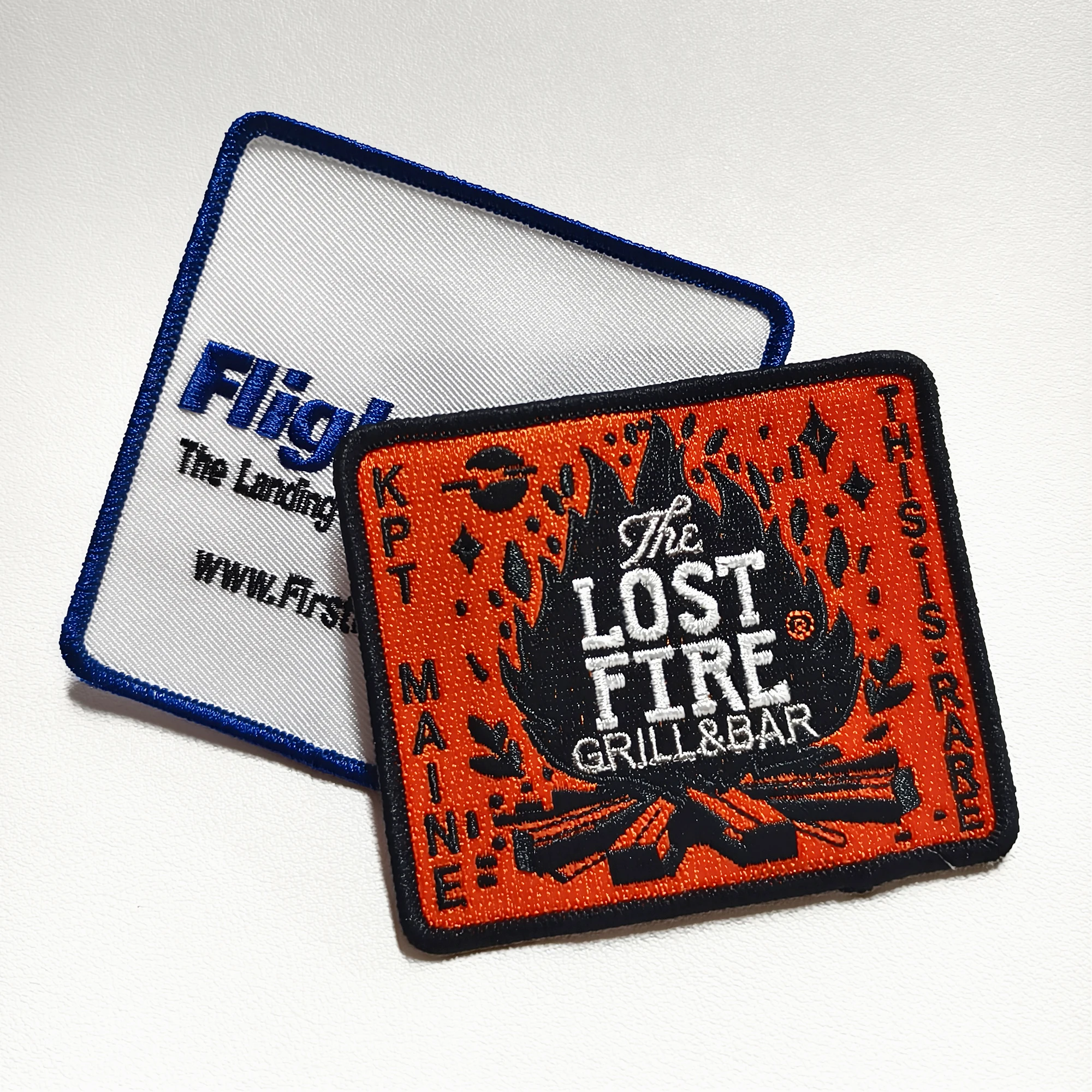 Custom Textile Label Tag With Logo Garment Embossed Embroidered Patches Heat Transfer Iron on Logo Embroidery Badges for Clothes