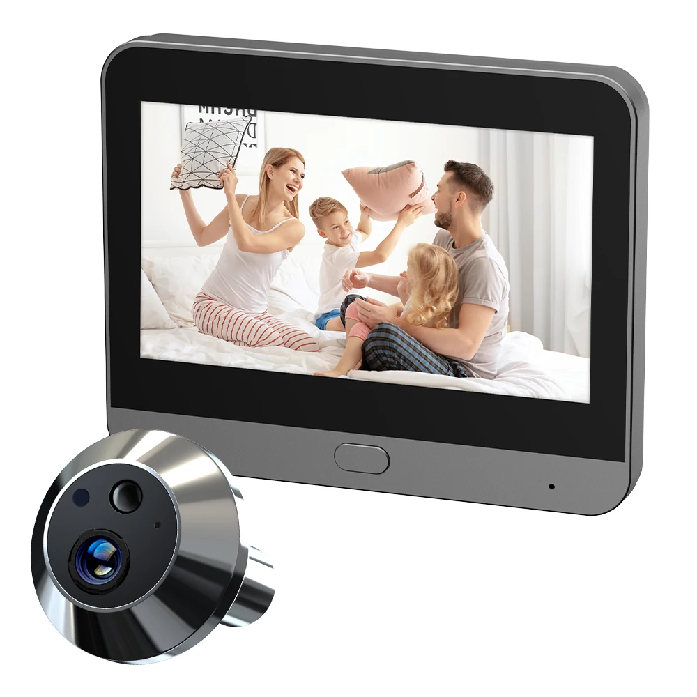 Tuya Smart 3MP Peephole Viewer Doorbell 4.3'' Display IR Night Vision 150 Degree Live View Alexa Google Assistant Compatible