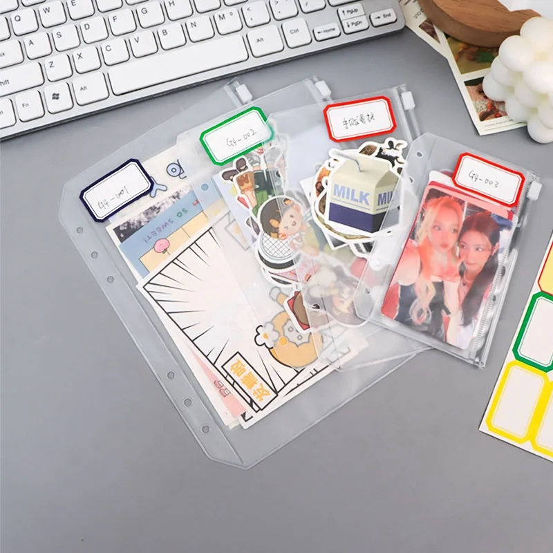 Pochettes Classeur A5 Zip - Lot De 24, Transparentes, Imperméables, 6 Trous