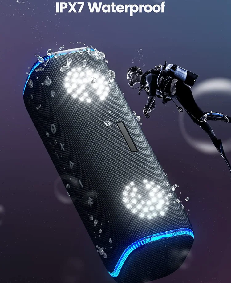 Latest Sound Box  F9 Waterproof Wireless BT Audio Speaker with Colorful Light Strap and Drum Beats Function