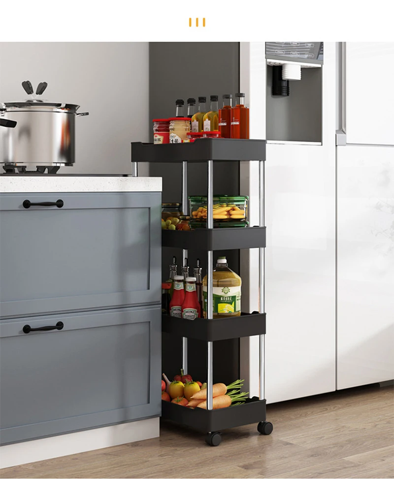 PP Plastic Multilayer Save Space Crack Shelf Bathroom Gap Holder Removable Rack Kitchen Narrow Storage Racks Kitchen Organizer
