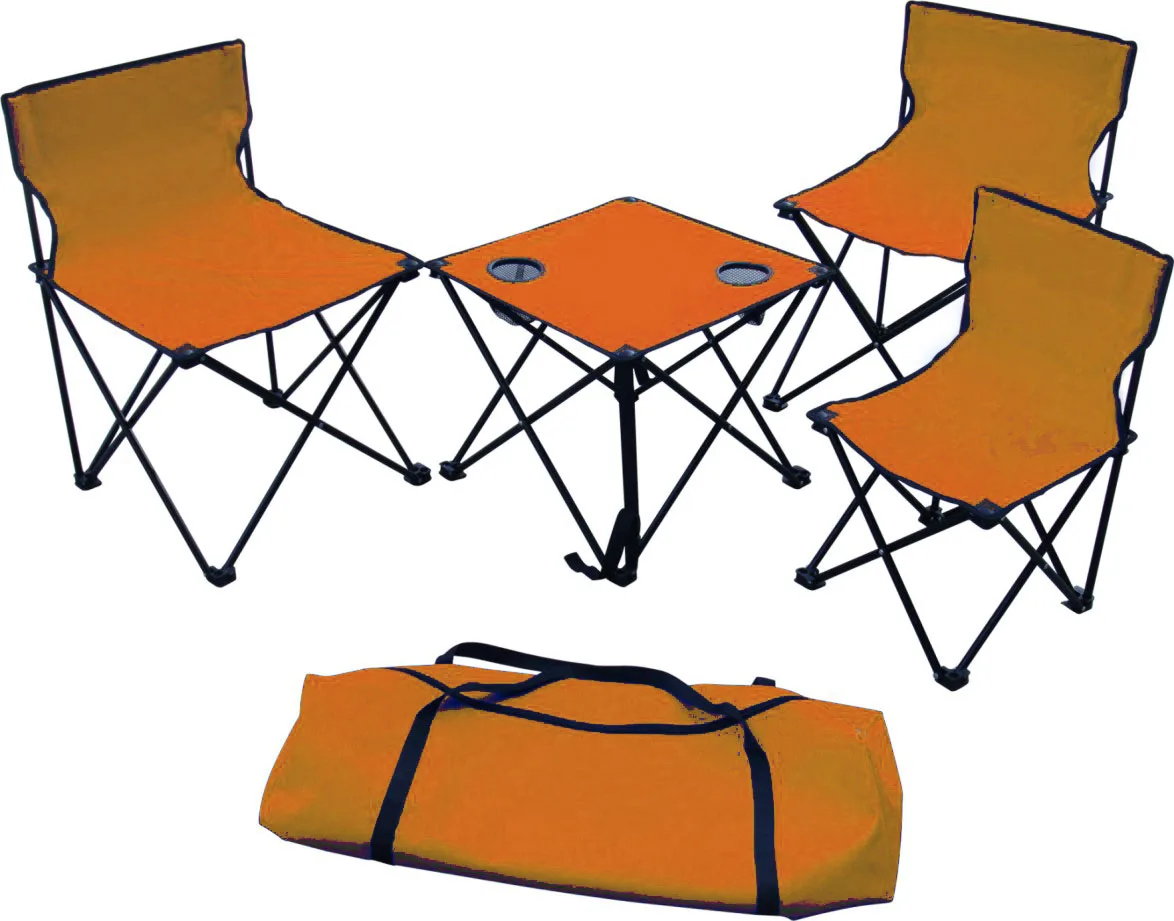 2021 New folding camping table and chair set with a table and three chairs outdoor