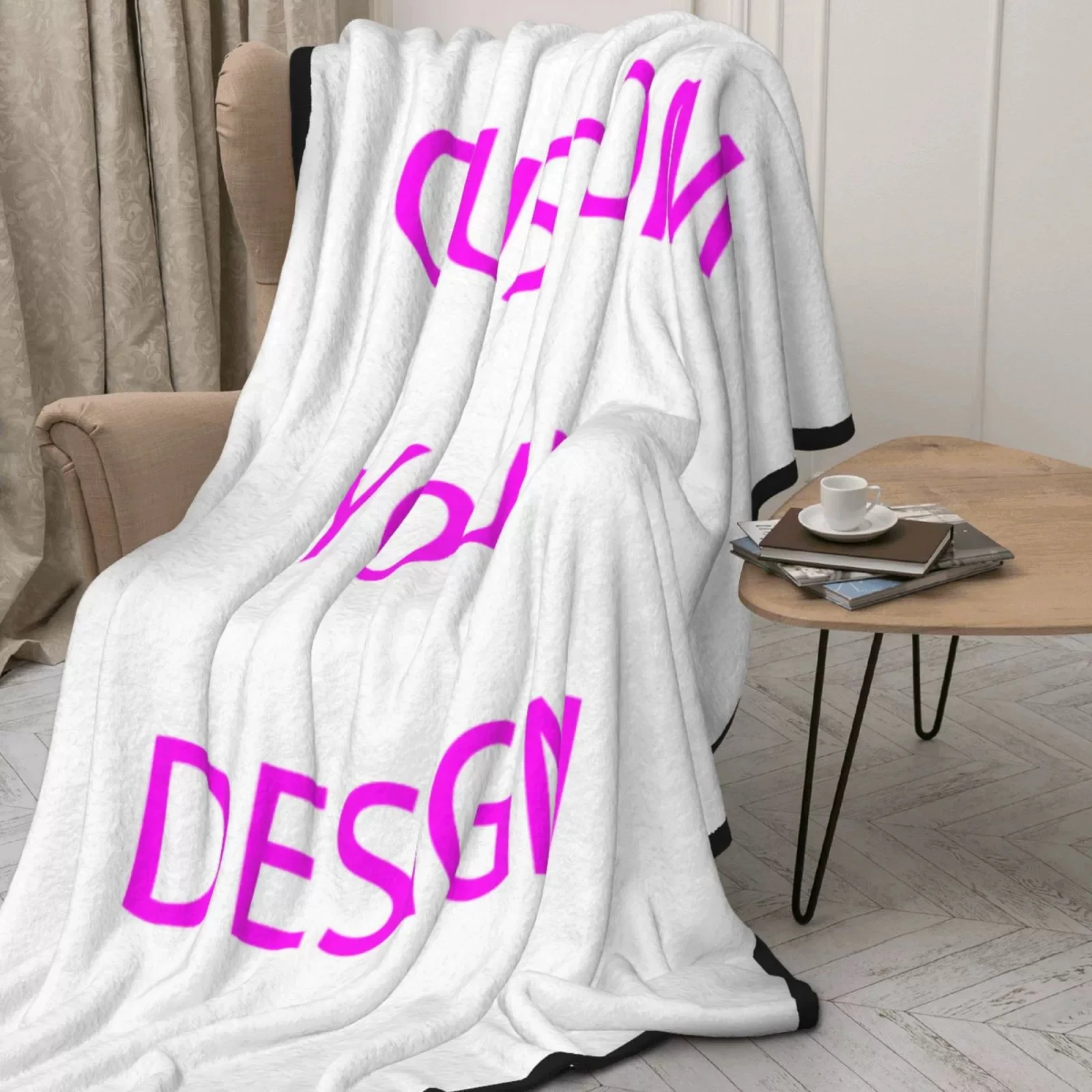 3D Printed Customize Any Logo Design Heavy Thicken 300GSM Flannel Fleece Throw Mink Blanket