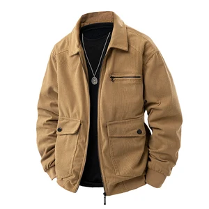 Corduroy Jacket Loose Casual Leisure Workwear Top Loose Men Jacket Long Sleeve Jackets
