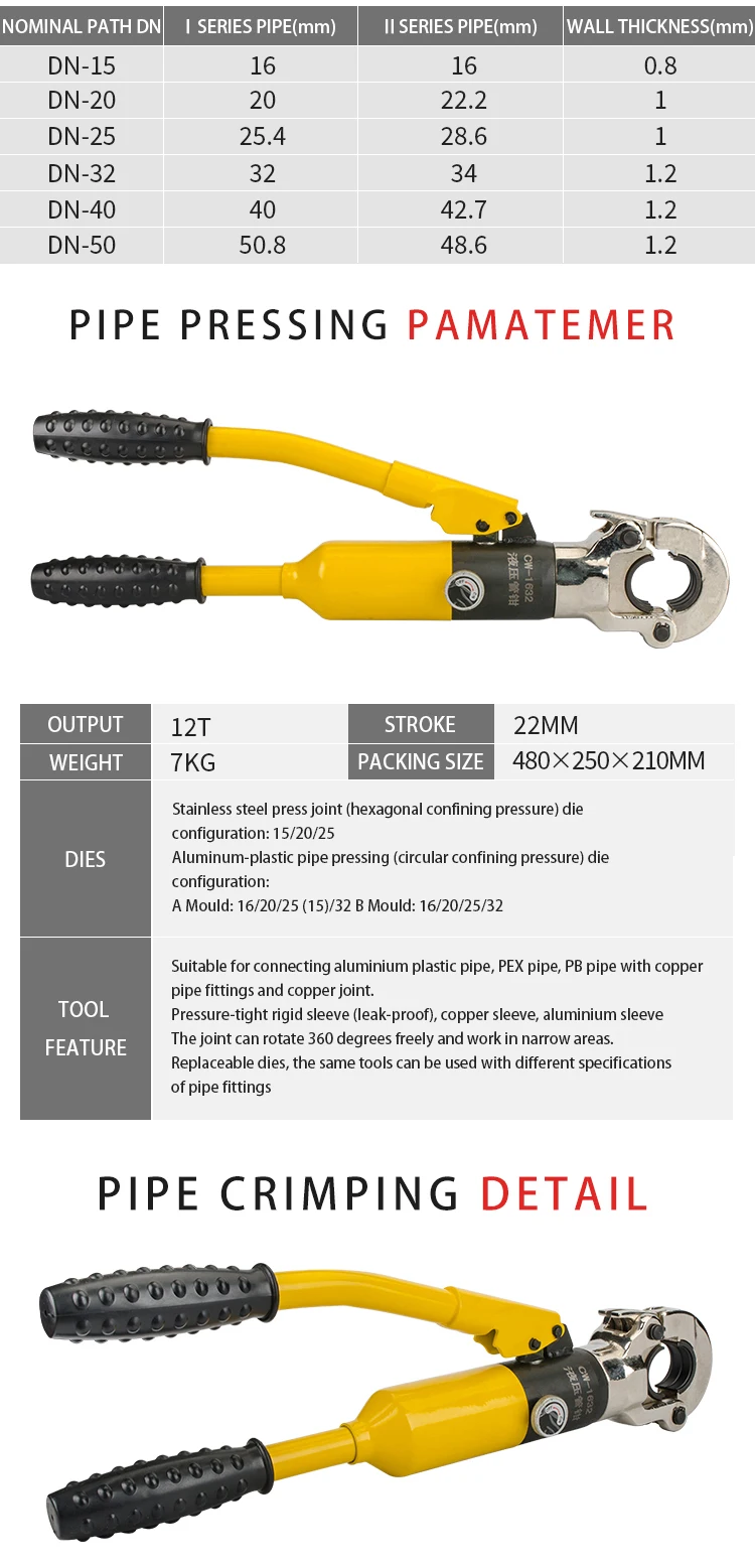 16-32 Plumbing Copper Pipe Crimper 