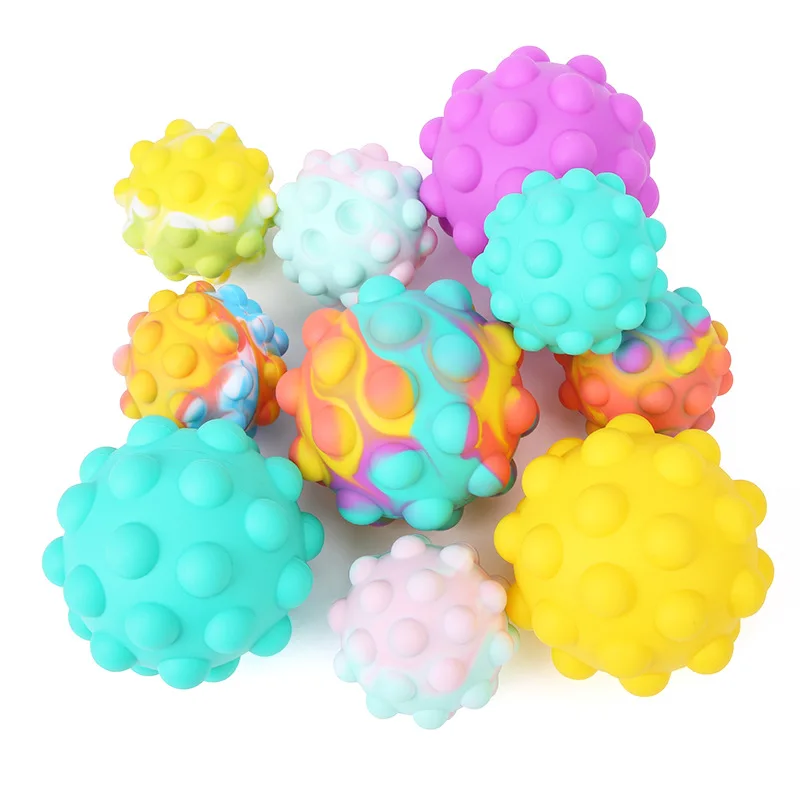 Customized Durable Silicone for Pop It Stress Ball Age 5-7 Bubble Shape Squishy Pop Fidget Toy for Kids and Adults for Girls