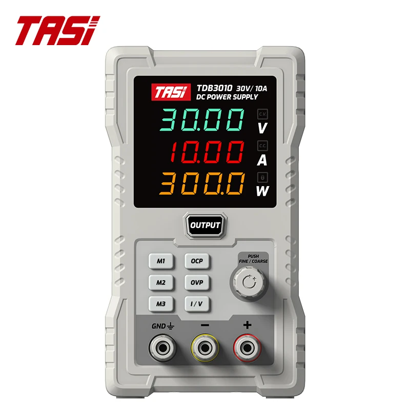 TASI TDB3010 Adjustable 30V 10A Variable DC Switching Power Supply 110V Input with RS232 USB PC Connection for Laboratory Use