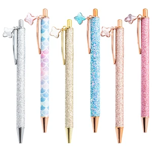 Creative Rose Gold Metal Body Smooth Writing Ballpoint Pen Advertising Gift Novelty Four-Leaf Clover Design