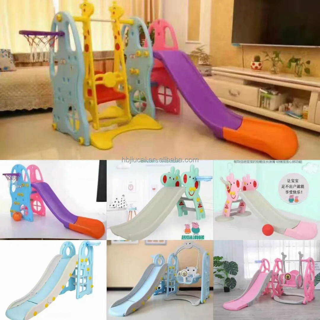 Plastic Indoor Slide With Swing Children Slide Kids Plastic Slides For