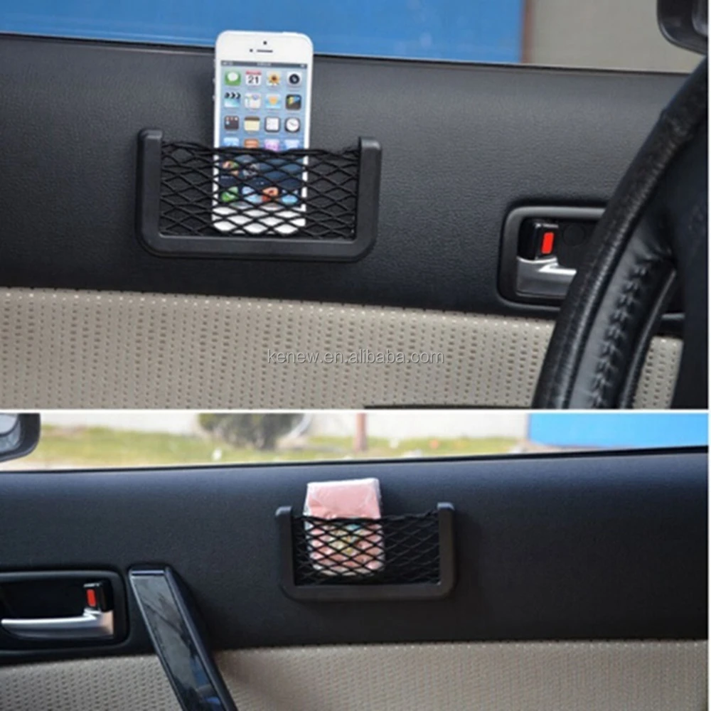 1Pcs Multipurpose Car Seat Side Organizer with Auto Paste Net Pocket Phone Holder and Storage Bag