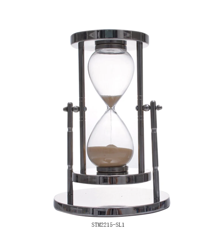 Высококачественная металлическая вращающаяся латунная нержавеющая рама цветной песок 30 минут песочные часы таймер