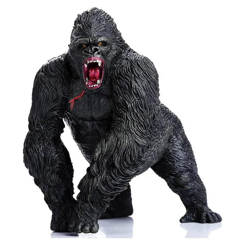 Al por mayor, estatuas personalizadas para decoración del hogar, figuras realistas de King Kong en resina, modelos para exhibición en escritorio de oficina