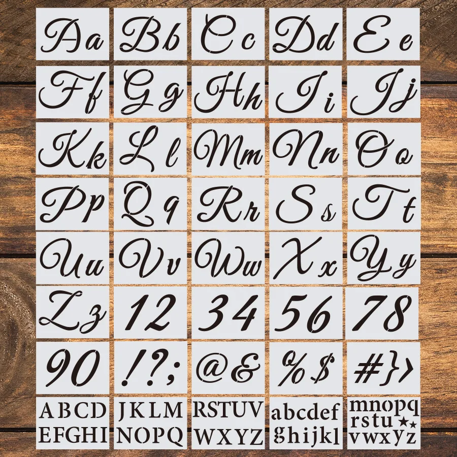 5 Inch Block Letter and Number Stencils for Painting on Wood, 40Pcs  Alphabet