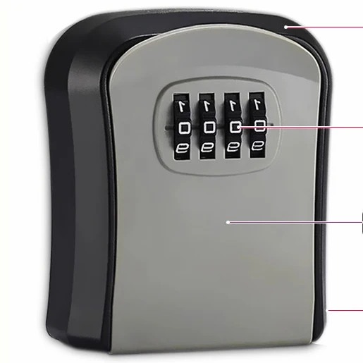 Wall Mount Cheap Plastic Key Box 4-Digit Combination Lock Box Portable ...