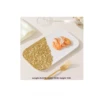 Assiette plate rectangulaire effet pierre semi-blanc 10 pouces