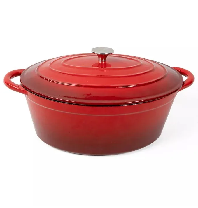 Bright Houseware Customized Red Color Enamel Cookware Set Wholesale