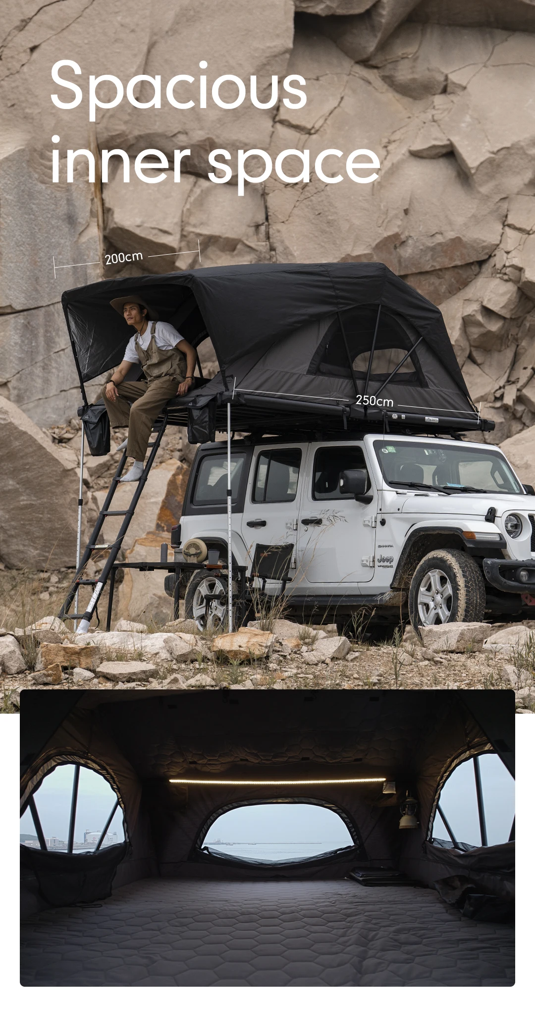 Wild Land Outdoor Waterproof Car Roof Top Tent SUV Rooftop Tent 4 ...