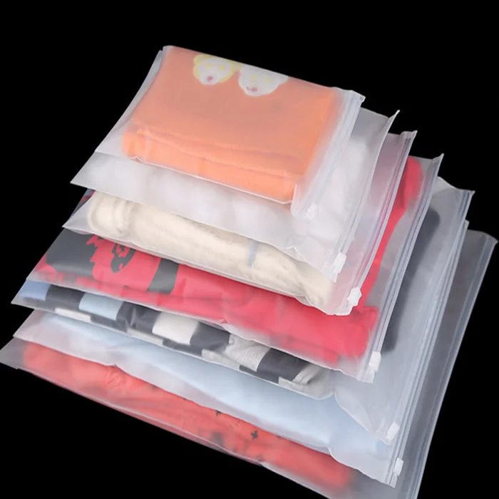 Custom Logo Transparent Clear Matte Zip Lock Plastic Socks Bikini Swimming Clothes Packaging Bag Customizable Zipper Closure