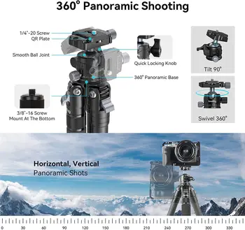 Smallrig 54" Lightweight Compact Carbon Fiber Tripod with Detachable Monopod, Load up to 26.5 Lbs/12 Kg -4060 detail image