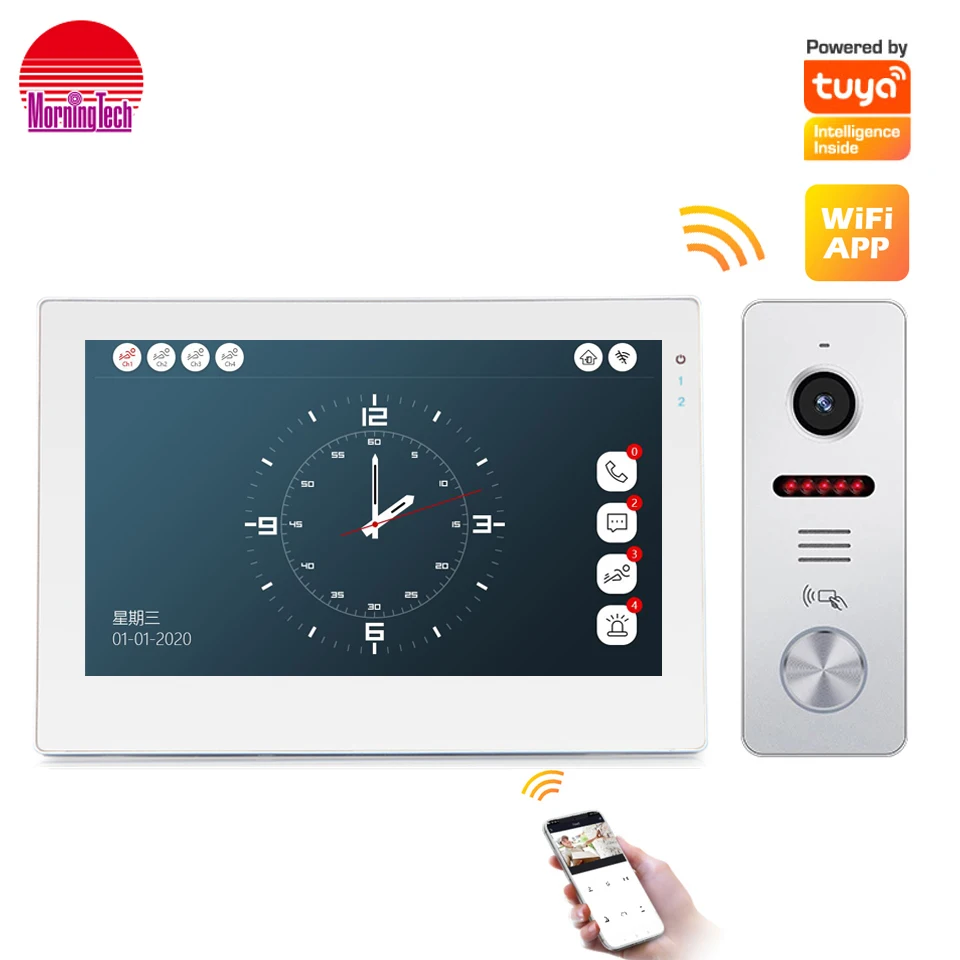 Custom Logos School Intercom 4 Wired 2 Door Station Video Door Phone Doorbell