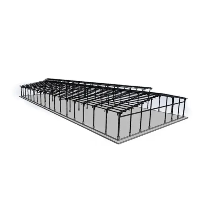 Factory steel structure manufacturer customized high quality large span galvanized steel solar panel structure Building for Sale