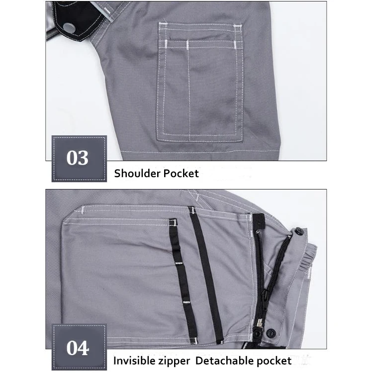 Warehouse Staff Hi Visibility Breathable Workwear Sets Summer Embroidery Name Card Cotton Twill Factory Workers Short Sleeve