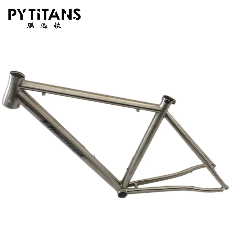 PYTITANS 700c titanium bike frame disc road for internal cable routing