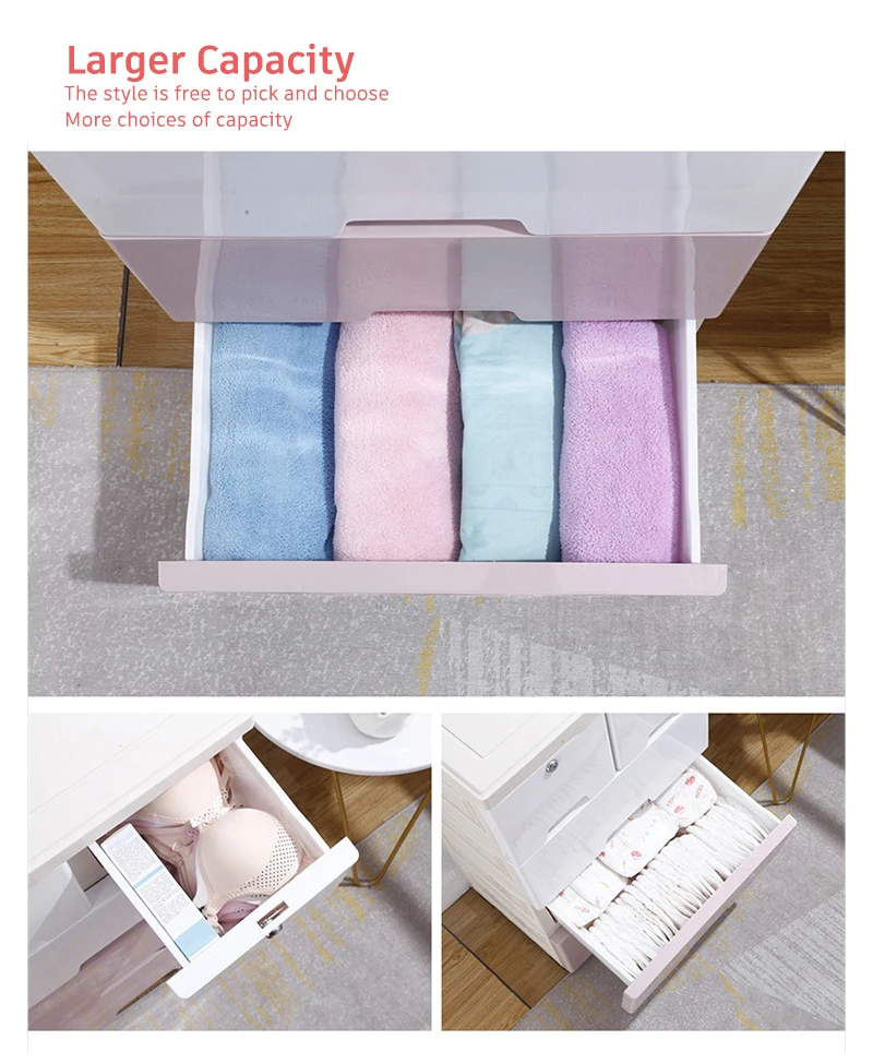 High quality plastic portable Bedroom Styles Foldable PP Wardrobe Closet