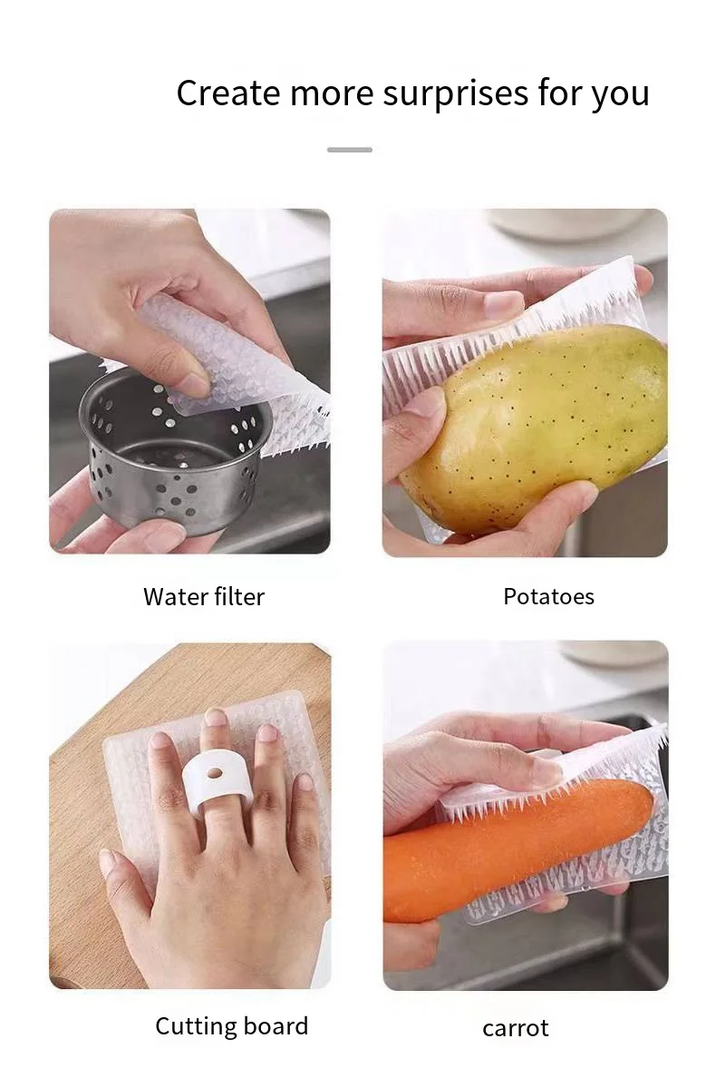 Kitchen fruit and vegetable cleaning brush multi-functional cleaning brush dishwashing finger set silicone dishwashing brush factory