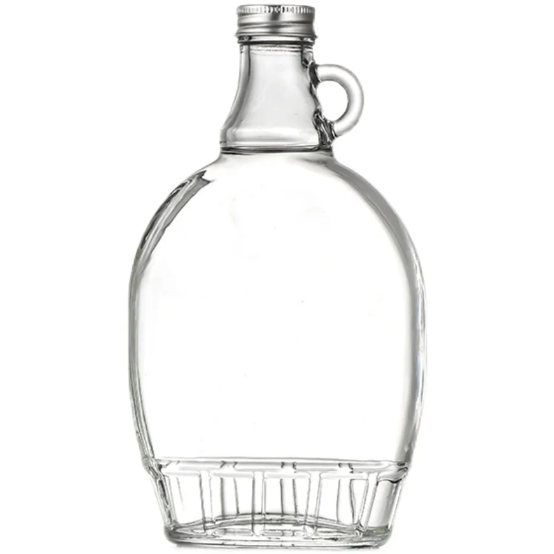 150ml 250ml 375ml 500ml Empty Maple Syrup Glass Bottle With Black Plastic Aluminum Screw Cap Wholesale