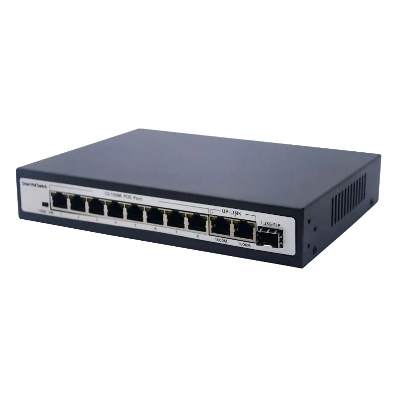 10/100Mbps 8 Port PoE Switch With1 SFP 2 Gigabit Uplink 48V 96W POE+ SFP Media Converter details