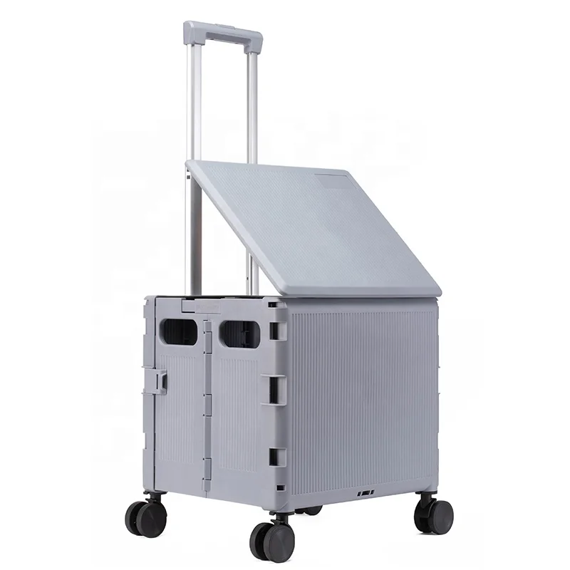 DWL Supermarket Foldable Trolley 4-Wheel Household Grocery Shopping Handcart Manufacturers' Travelling Luggage Cart