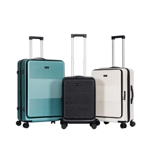 High Quality Unisex Portable ABS PC Front Open Luggage Sets Light Weight Modern Design Spinner Caster Factory Wholesale Price