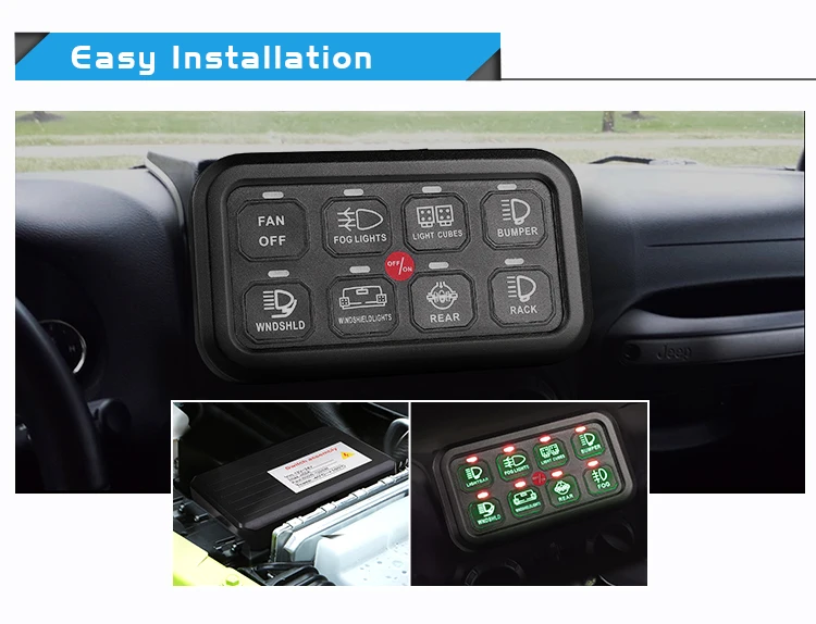 8 Gang Offroad Switch Panel Power System for Universal Vehicles