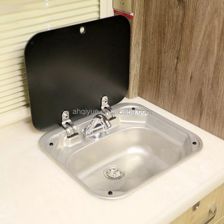 Rv Marine Camping Car Stainless Steel Square Flip Top Wash Basin Sink