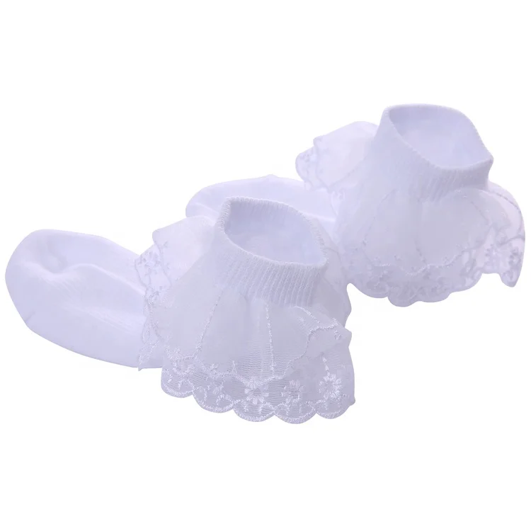 Белые кружевные детские школьные танцевальные носки