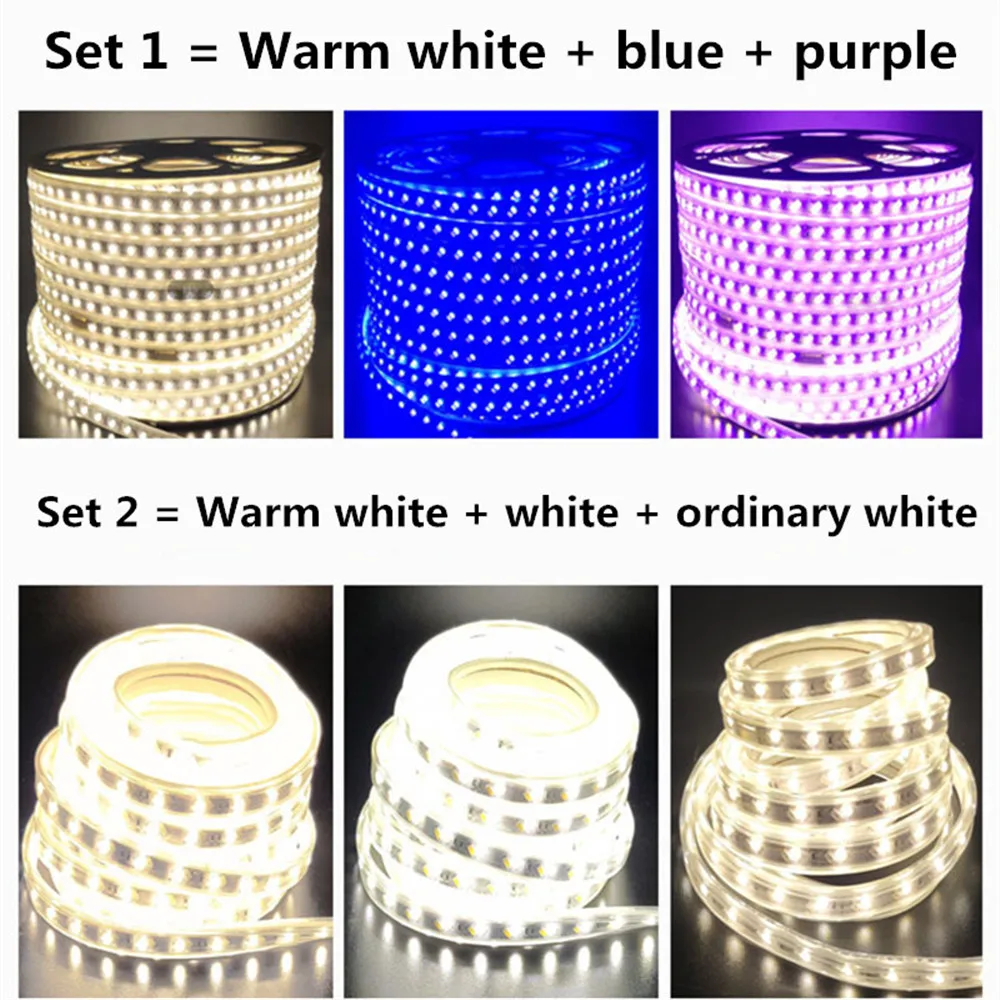 СВЕТОДИОДНАЯ лента SMD 5730, уличная водонепроницаемая лента, 3 цвета, с дистанционным управлением, гибкая неоновая лента с регулируемой яркостью, 120 светодиодов/м, теплый белый свет