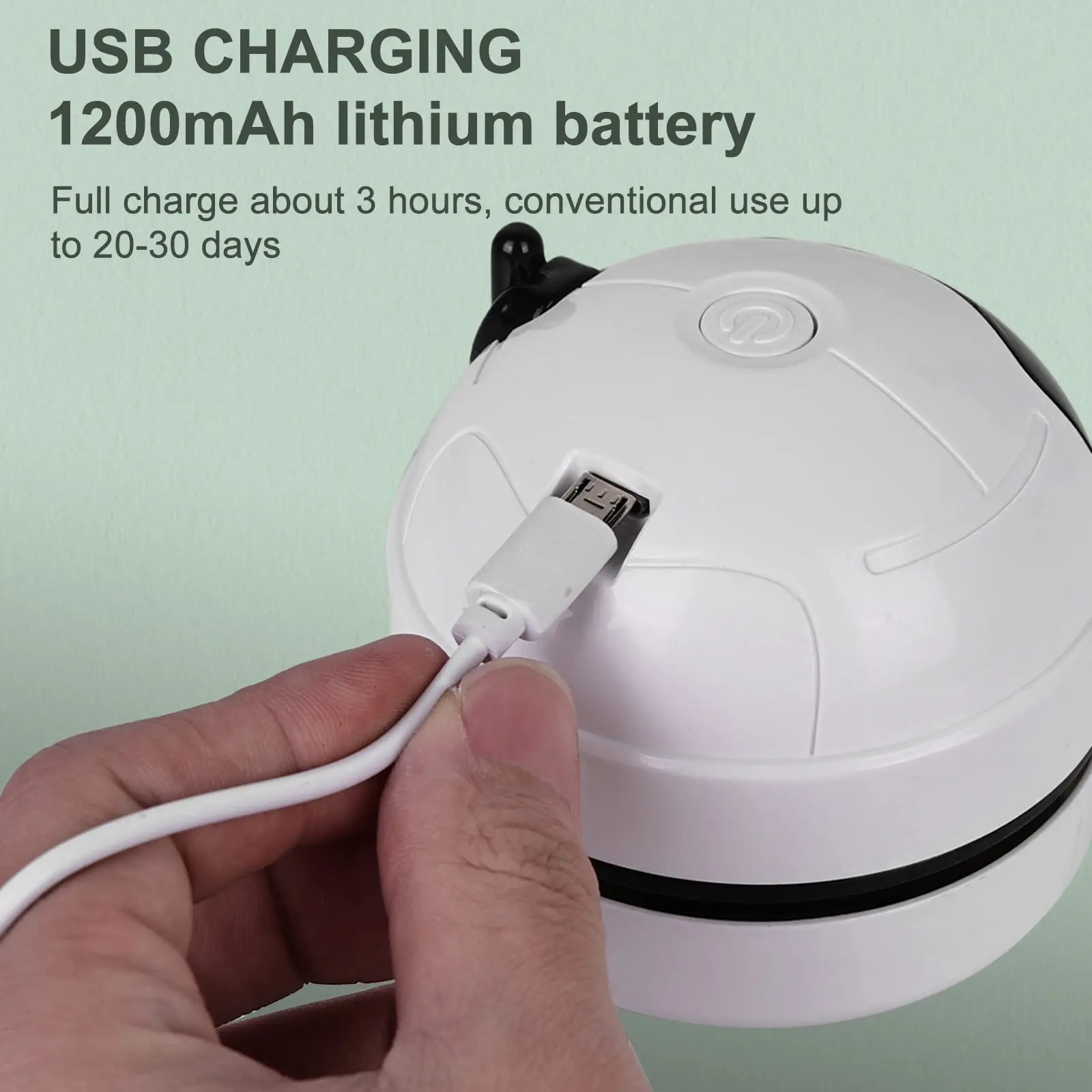 Mini Cute Robot Portable USB Charging Handheld Electric Desktop Vacuum Cleaner for Home School Office PC Keyboard Dry Dust Crumb