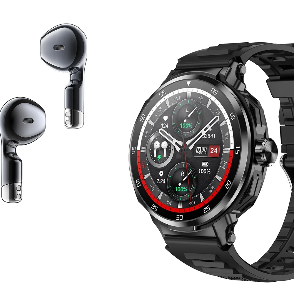 D11 2-in-1 Smart Watch Wireless TWS Earbuds Earphone IP67 NFC Call Health Monitoring Sport Smartwatch for Android IOS iPhone Men