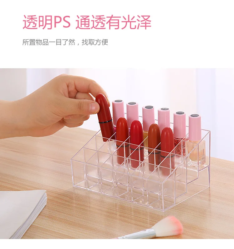 36 Grid Acrylic Lipstick Box Makeup Organizer Storage Box Lipstick nail polish organizer Display Holder Cosmetic Organizer Box manufacture