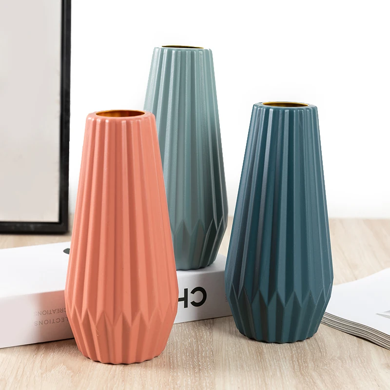 Factory White Artificial Flower Nordic Plastic Flower Vase Decoration