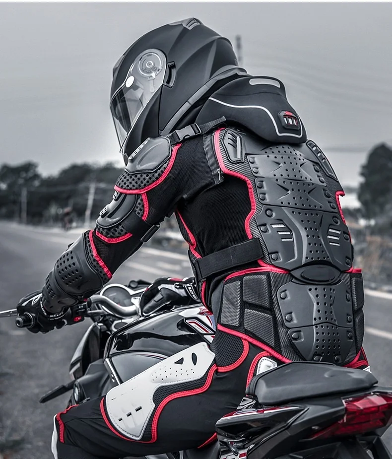 Upgraded Thicken PE Shell Motorcycle Racing Anti Collision Safety Protection Riding Jackets With Neck Brace