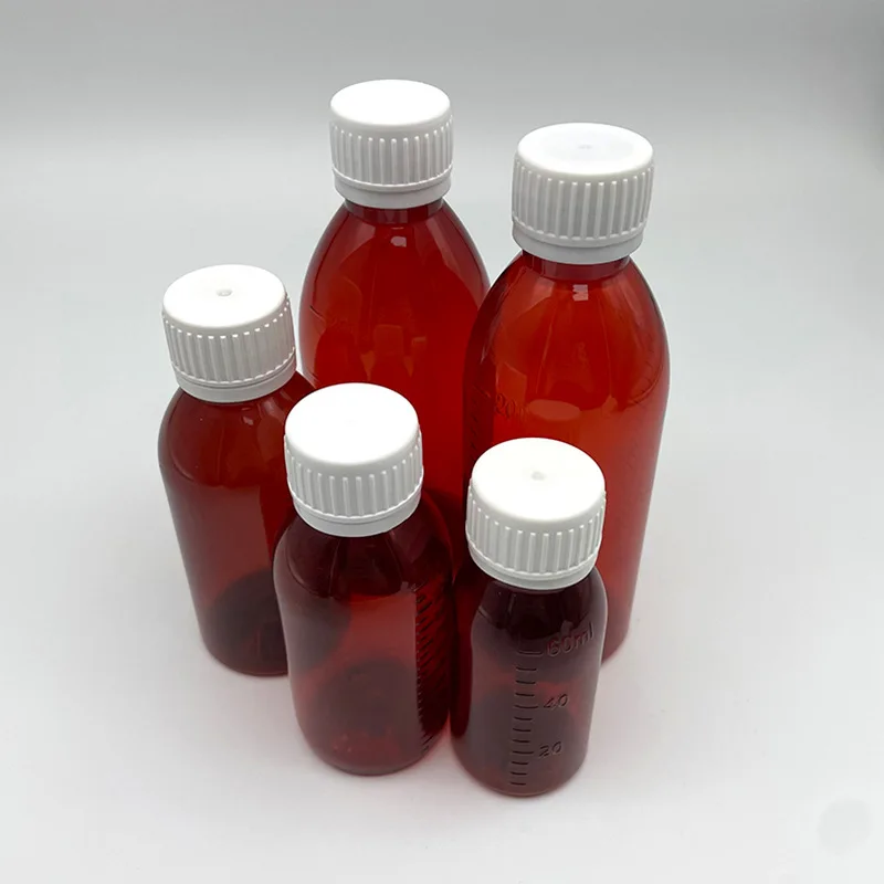 Syrup Medicine Bottles Tris Maple Mini Plastic Best Quality New Factory Direct Sale for Ouyi Screen Printing PET Screw Cap E-50