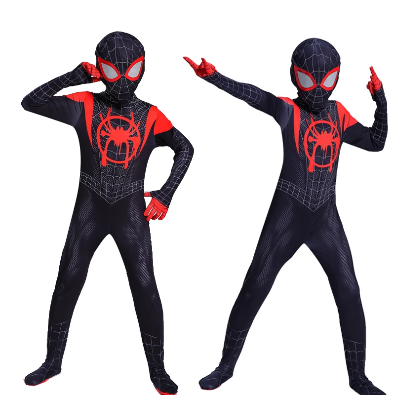 Spider-man Miles Morales Jumpsuit Spiderman Cosplay Costume Adult Kids Outfits - Foto 10