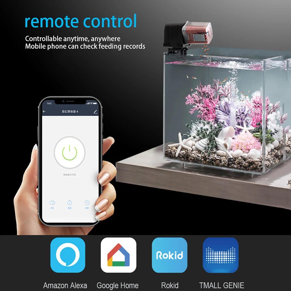 WIFI Automatic Aquarium Fish Feeder with Mobile App Customizable ODM