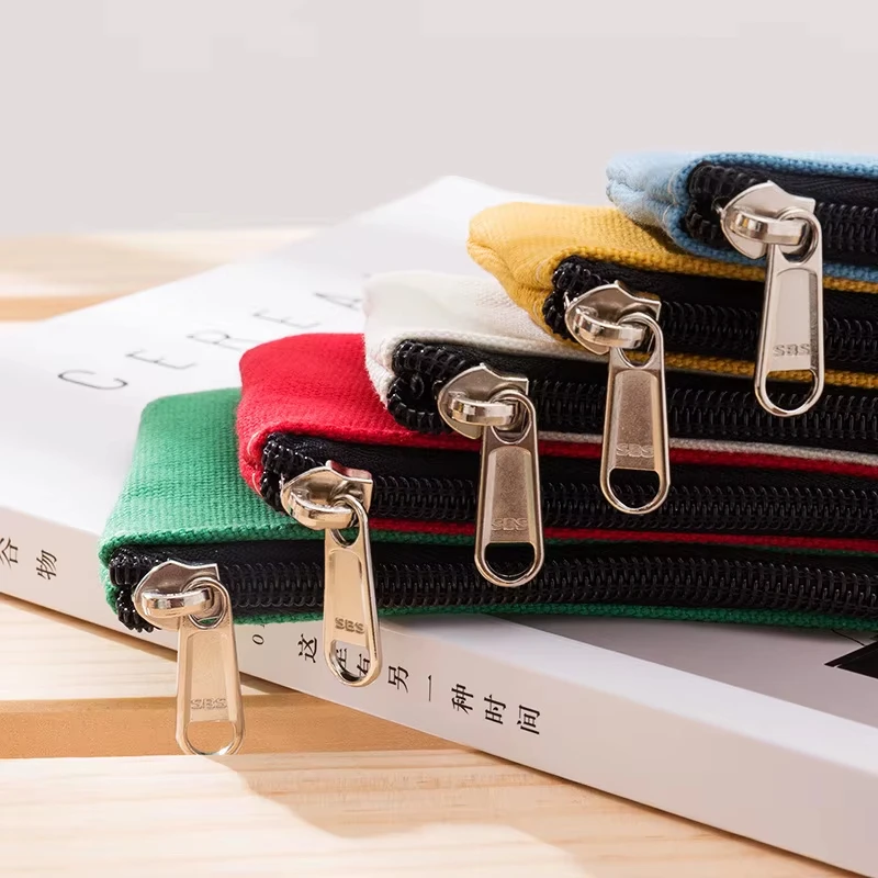 Customized Mini Cotton Canvas for Toiletry Organizer Portable Durable Makeup Cosmetic Bag Zipper Cute Colourful for Travel